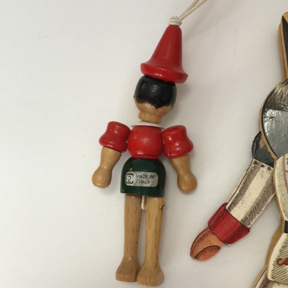 Bundle Vintage Wooden Ornaments-Italy Pinocchio Germany Clock And Nutcracker - Picture 7 of 14